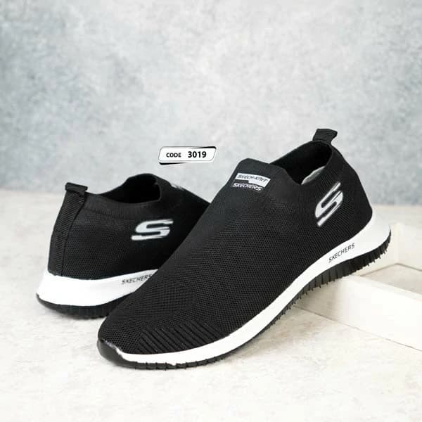 اسکیچرز جورابی مشکی زیره سفیدمشکی (کد 3019 )