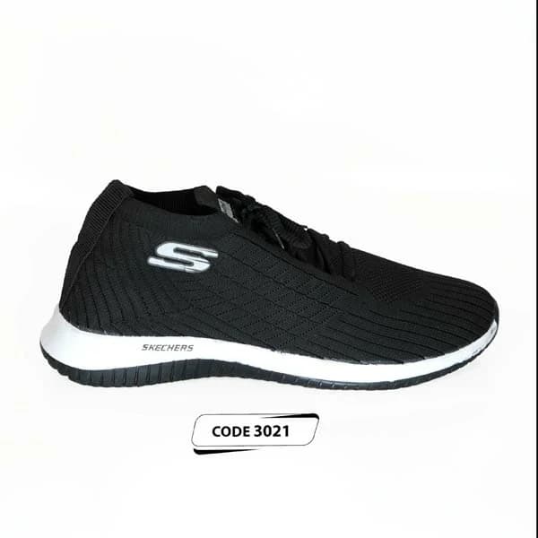 اسکیچرز بندی بافتی مشکی ( 3021 )