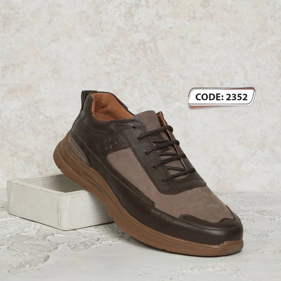 کفش بنددار قهوه ای سوخته زیره قهوه ای روشن (کد 2352 )